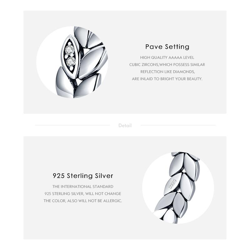 MODIAN 925 Sterling Silver Stackable Wheat Finger Rings For Women Lucky Leaves Original Fine Jewelry Fashion Party Ring