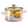 Thickened high borosilicate glass stew pot,transparent cooking pot,soup pot,heated double handle stew pot with lid, cooking tool