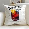 Cuscino Decorativo a Tema Cocktail Negroni – Morbido e Facile da Lavare – Versatile per Divano, Letto, Viaggio e Ufficio