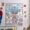 Musician theme background cloth cute girl decoration hanging cloth dormitory illustration hanging wall cloth wall millennium bac