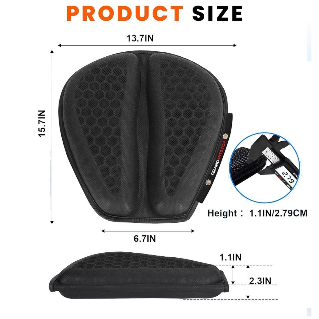 Gel Air Seat Cushion | 3D Honeycomb Gel Structure | Universal Fit | Detachable Cover | Ideal for Bike, Office, Car & Home | Lumbar Support