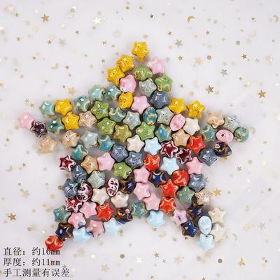 Color Pentagram Loose Beads Ceramic Bracelet Necklace Beaded Creative DIY Handmade Materials Factory Direct Sales