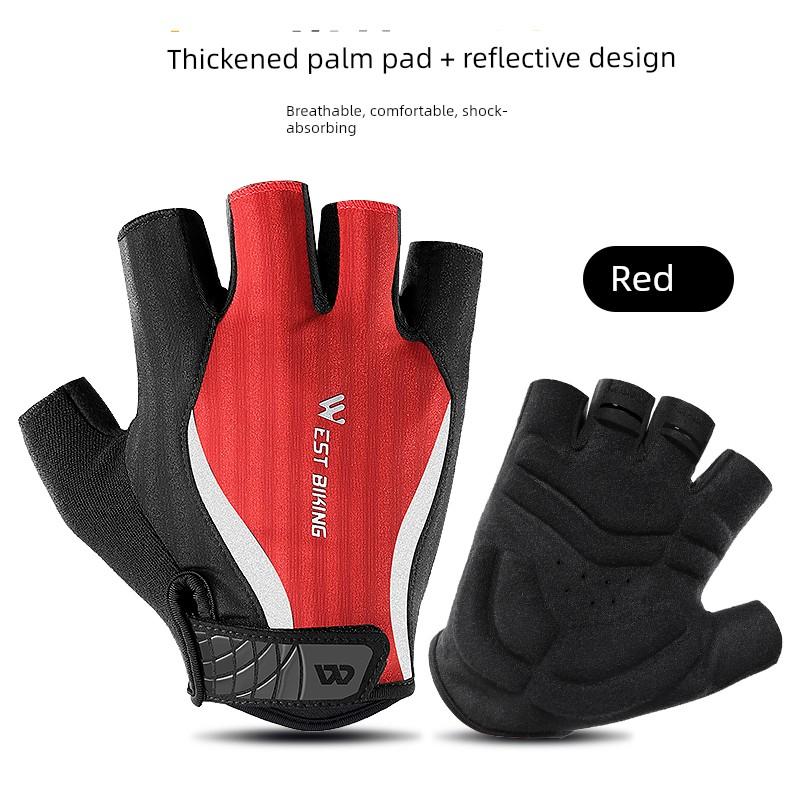 West Rider Cycling Half-Finger Gloves Mountain Road Bike Shock-Absorbing Breathable Bicycle Anti-Slip Sports Gloves Equipment