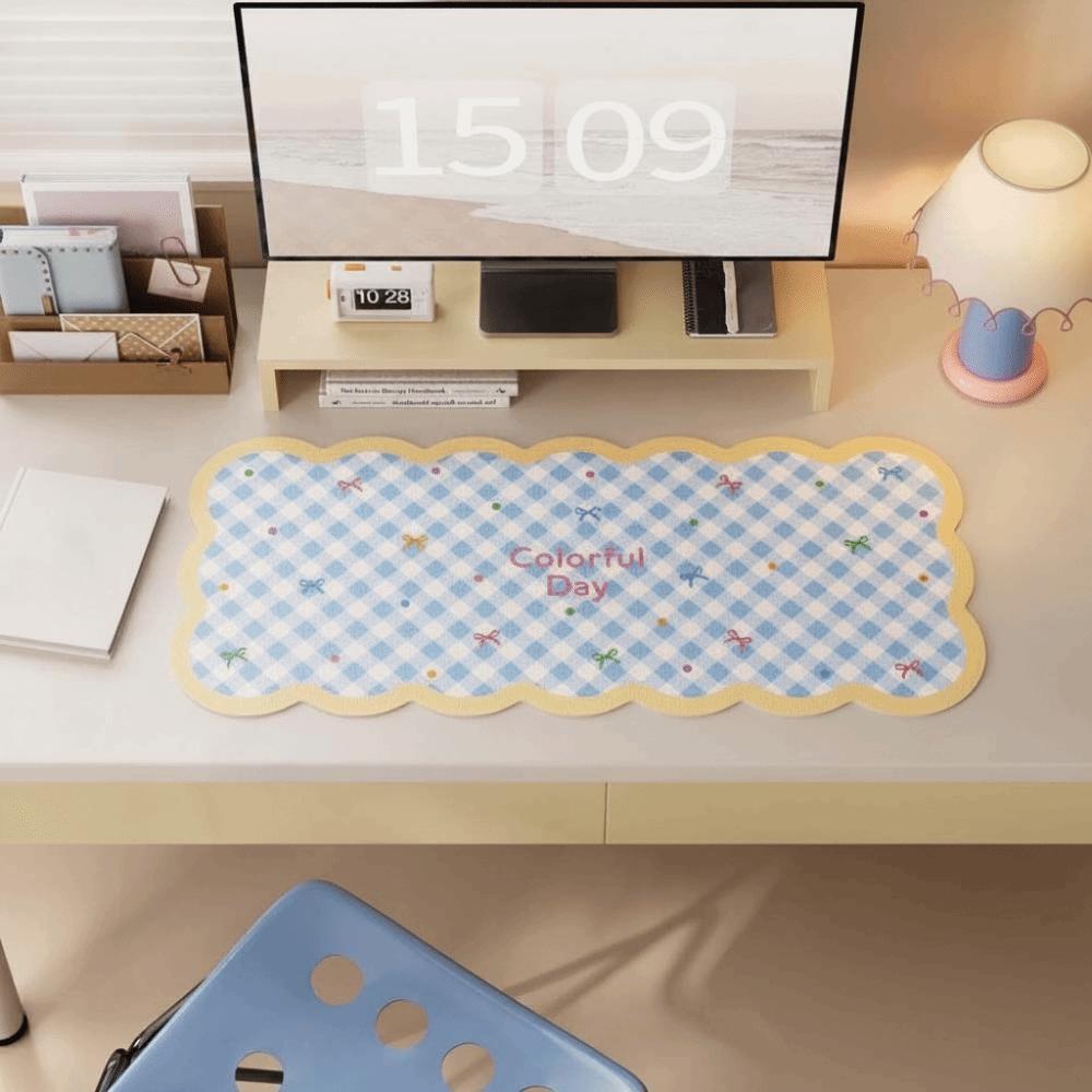 Gingham Mouse Pad Cute Table Blotter Table Cushion Desk Mat Workers