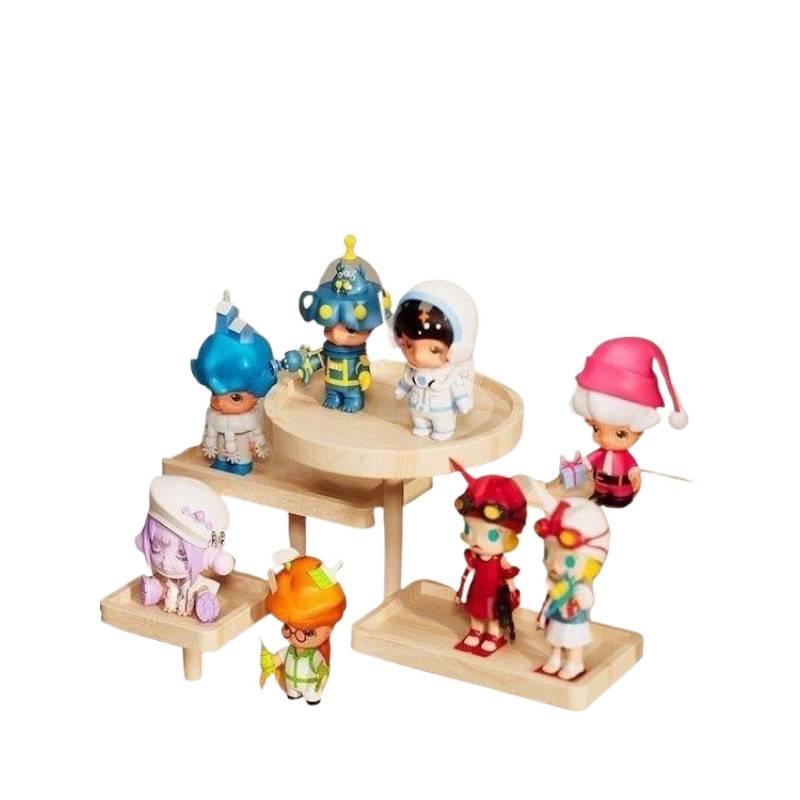 Solid Wood Creative Display Stand for Jewelry, Figurines, Snacks, and Succulents