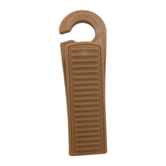 Door Stopper Wedge with Hanging Hook Anti-slip Windproof No Drilling Anti-collision Home Office Carpet Tile Concrete Wooden Floor Doorstop коричневый