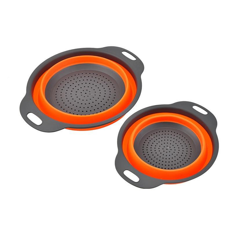 Foldable Silicone & PP Multifunctional Kitchen Drain Basket for Fruits & Vegetables
