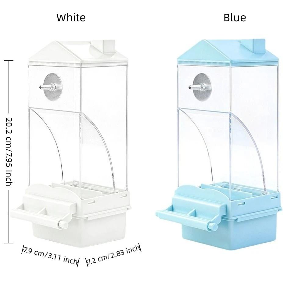 Transparent Automatic Bird Feeder Hanging Spill-Proof Parrot Cage Feeder with Stand Large Capacity Bird Feeder Dispenser