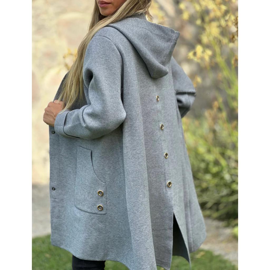 2025 Storm-Ready Hooded Jacket - Single-Breasted Melton Wool Blazer W/ Quilted Lining, Smart Casual Urban Outerwear for Work to Weekend