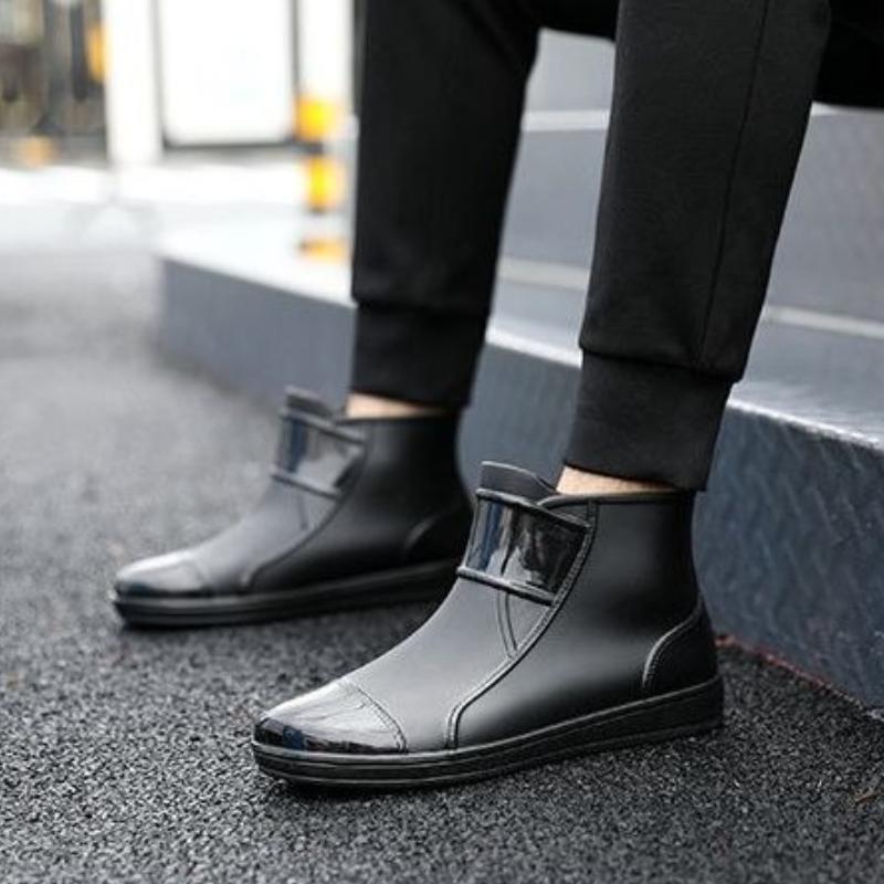 Ankle Spring Autumn Male Shoes Height Increasing Black Wellies Gumboots New Gum Adult Low-heel Mud Outdoor Work Men's Rain Boots