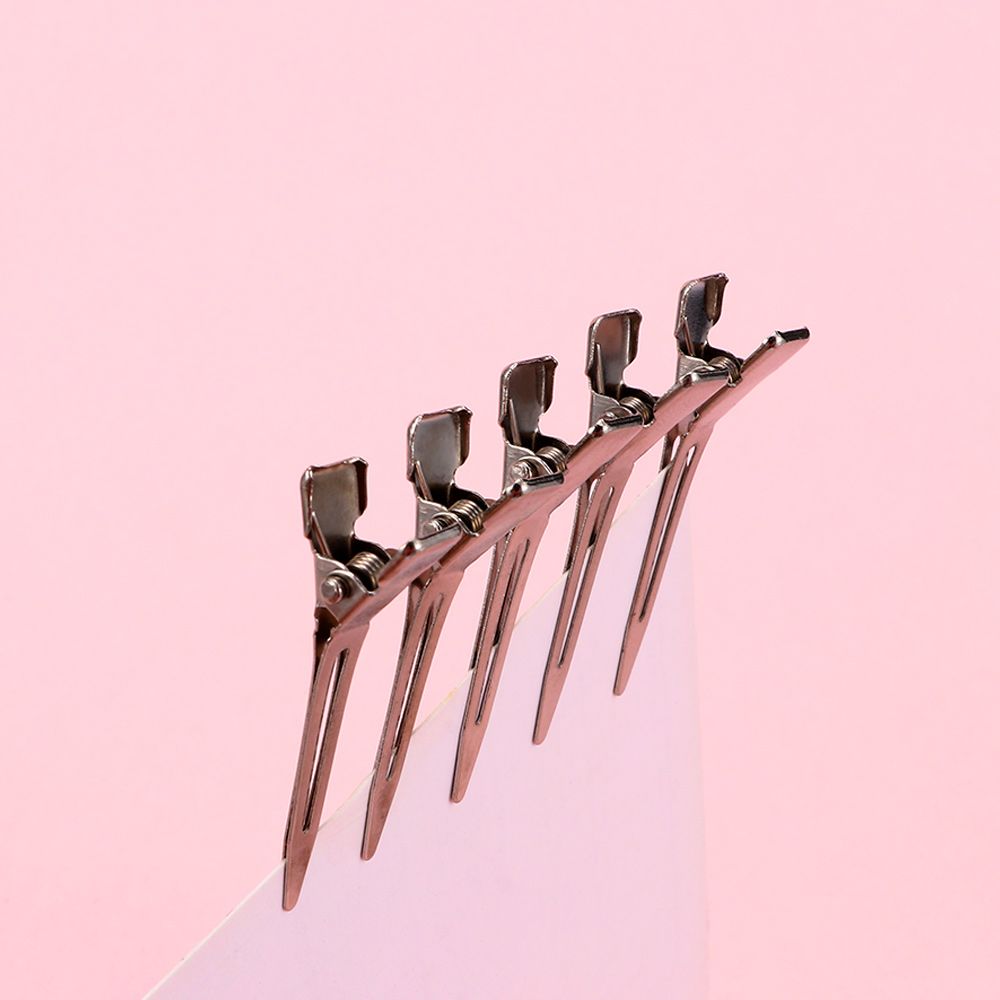 50pcs Durable Ultrathin Silver Color Metal Flat Base Duck Mouth Clip Partition Clip Alligator Hair Clip
