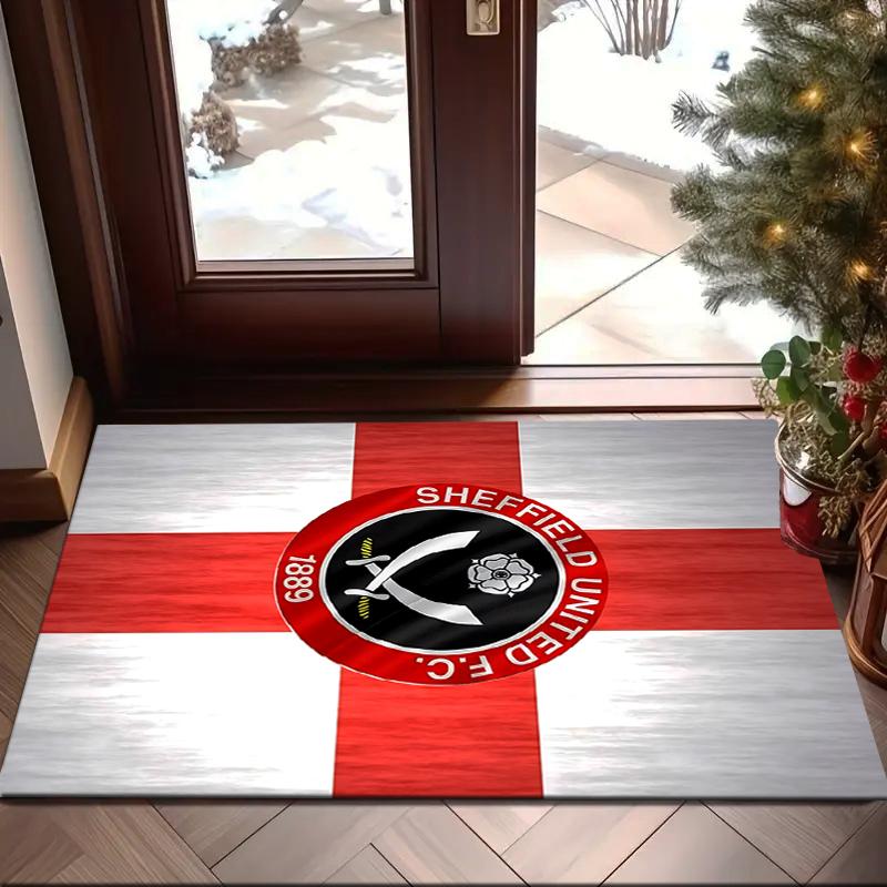 1PC She-ffield Fc Crest Rug Game Carpet, Floor Mat for Bedroom Living Room Entryway Rug, Home Decor Idea Gift for Christmas birthday