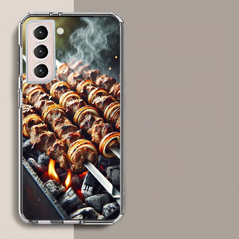 Barbecue and Grilled Meat BBQ Phone Case for Samsung A16 A17 A26 A36 A56 A57 A55 A54 A37 A15 A25 A35 A14 A24 A34 Galaxy Note 20