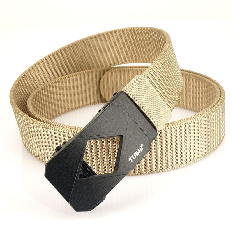Canvas Belt Men s Automatic Buckle Middle-aged Business Casual Simple All-matching Korean Trend Jeans 120cm хаки