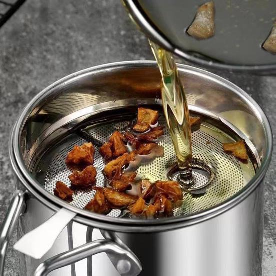 Edelstahl Ölfilterbehälter 1,3L Große Kapazität Küchenölkanne mit Feinsieb Rostfrei Spülmaschinenfest Küchenölbehälter zum Frittieren Kochen
