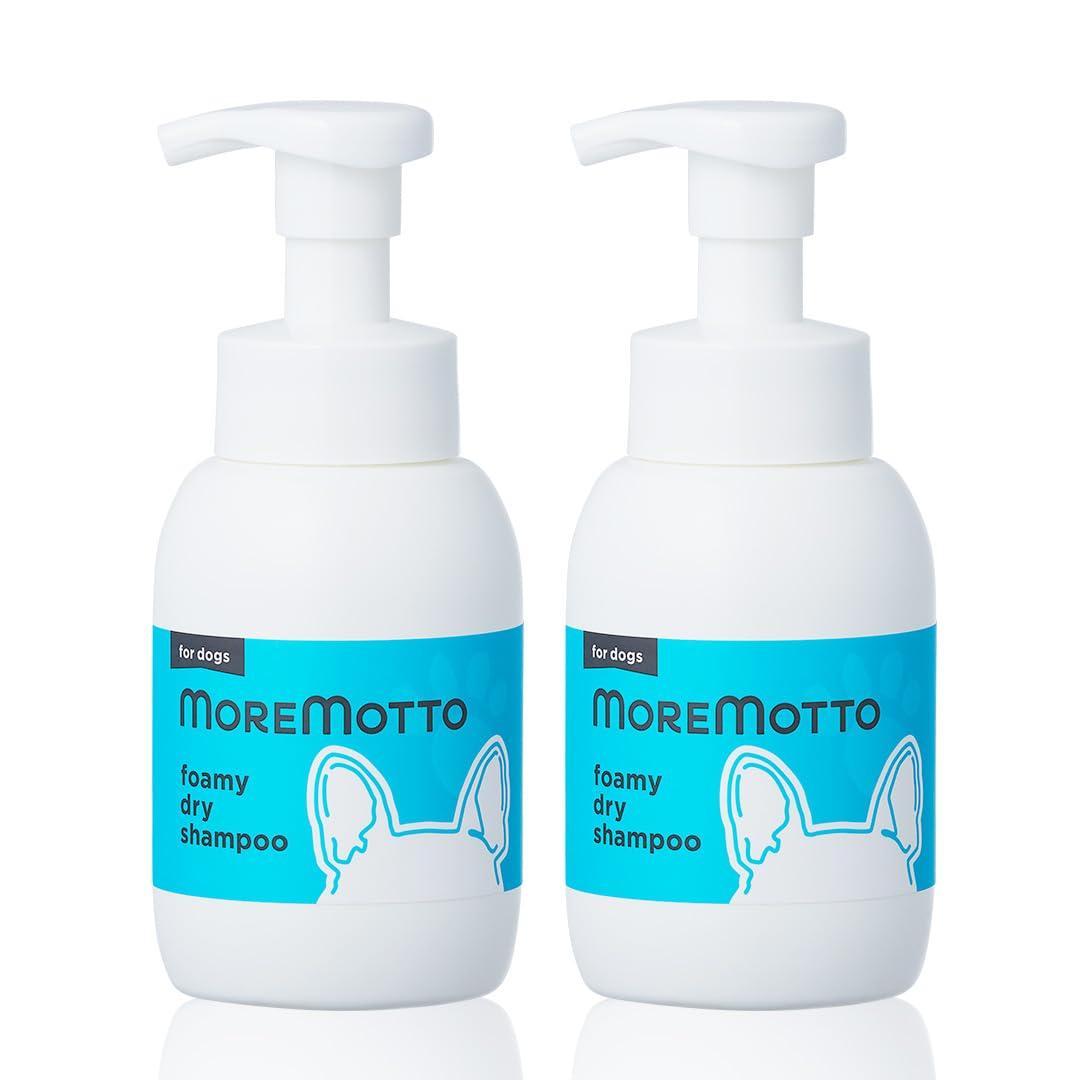 

MOREMOTTO Пенный сухой шампунь для собак, запах шерсти, уход за кожей домашних животных, увлажнение, антибактериальные флаконы (2 (600мл))
