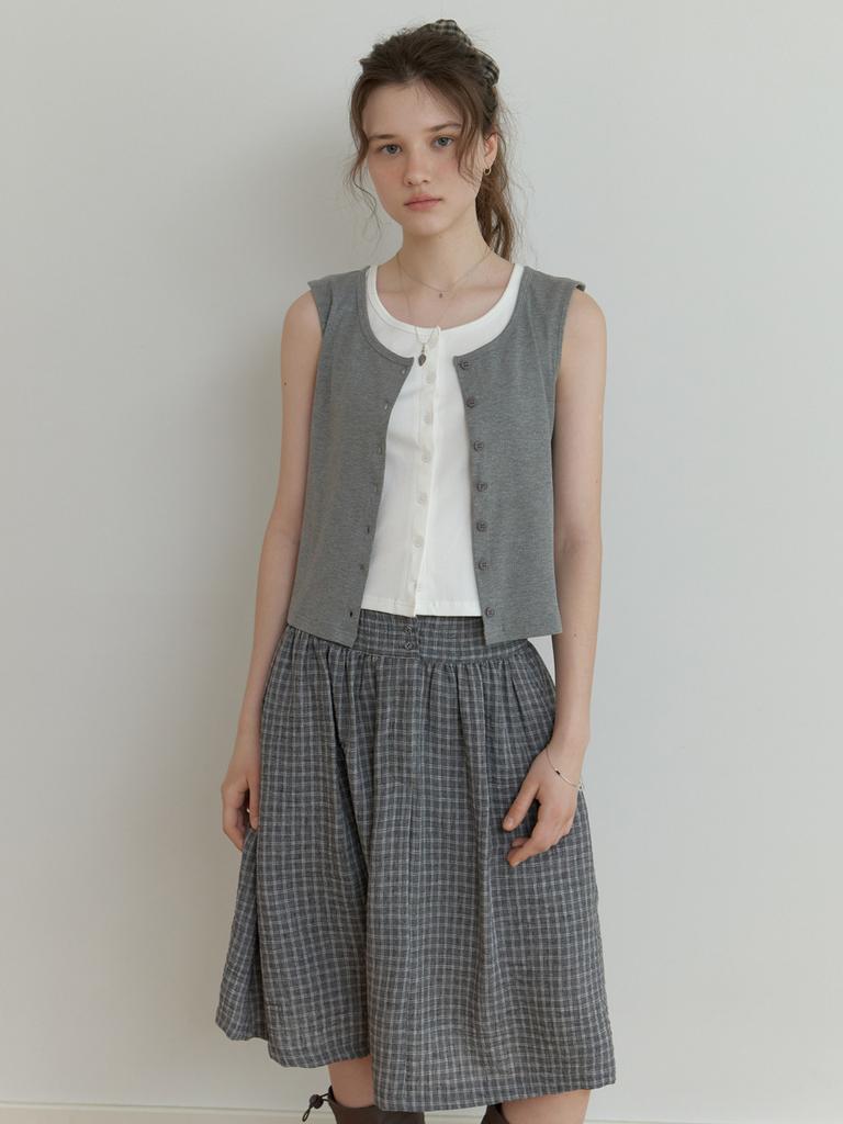 Deomiteun Nap Button Sleeveless (White)
