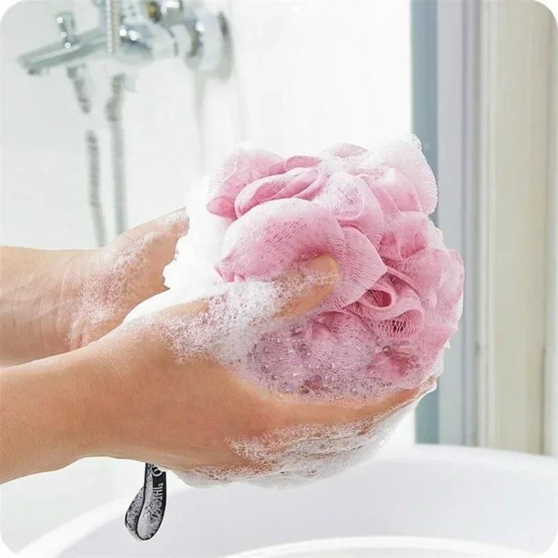 Łazienka Wielokolorowa Kula do Kąpieli Kula Piankowa Materiał Miękka Matowa Siateczka Szorująca Kąpiel Pleców Narzędzia Akcesoria Małe Akcesoria