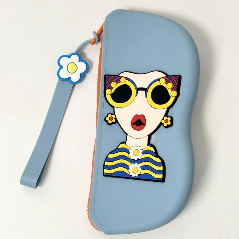 

1 шт. Тримач для косметики Портативна сумка для окулярів зі шнурком Водонепроникна Багатоцільова сумка для зберігання окулярів Гаманець для монет Пилозахисний небо синє кольору