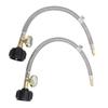 2Pcs RV Hose with Gauge 14in Male NPT QCC Type1 Inlet 350 PSIG 15 Inch Stainless Steel Hose for