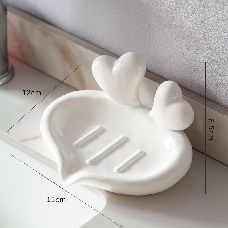 Heart-to-Heart Ceramic Soap Dish Set