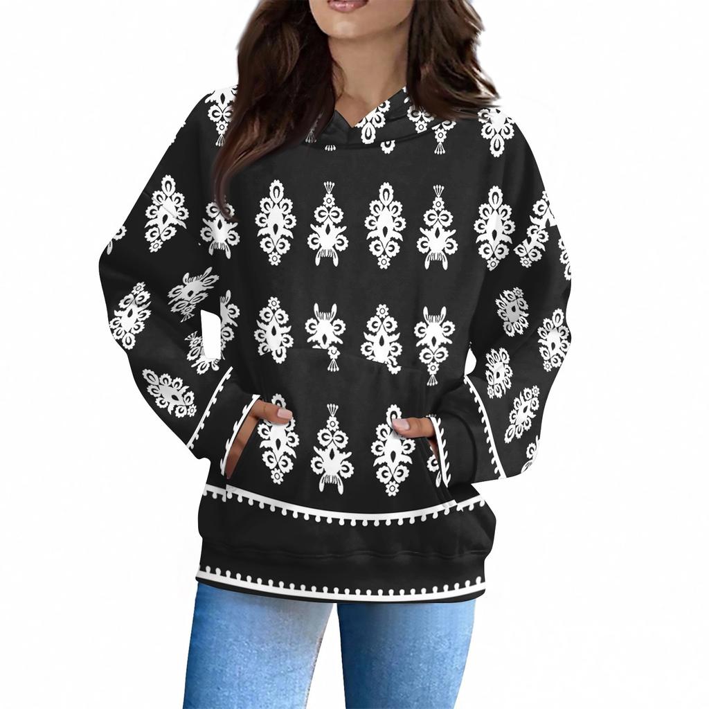 Women's Fashion Daily  Casual V-Neck Long Sleeve Printed Top