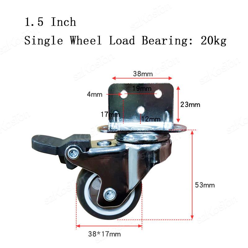 4pcs L-shaped Furniture Casters Wheels Soft Rubber Swivel Caster Quite Roller Wheels for Trolley Baby Crib Bed Wheels Accessory