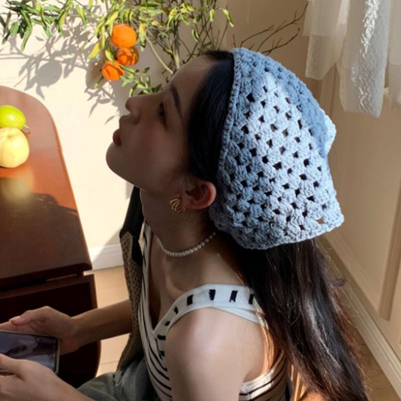 Schönes Häkel Dreieckiges Haarband Schal Gestrickter Schal Halstuch Krawatte Zurück Binden Kopftuch Modeaccessoire für Campi