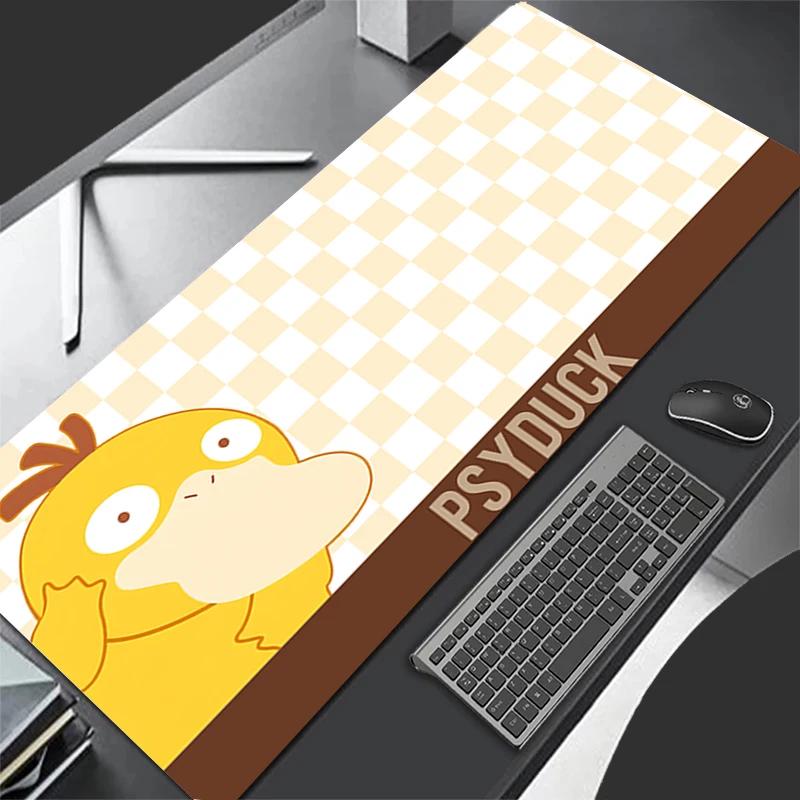 Larger Speed PC Computer Keyboard Pad Pu Leather Mouse Pad Anime Pokemon Psyduck Desk Mat Gaming Accessories Pikachu Mousepad