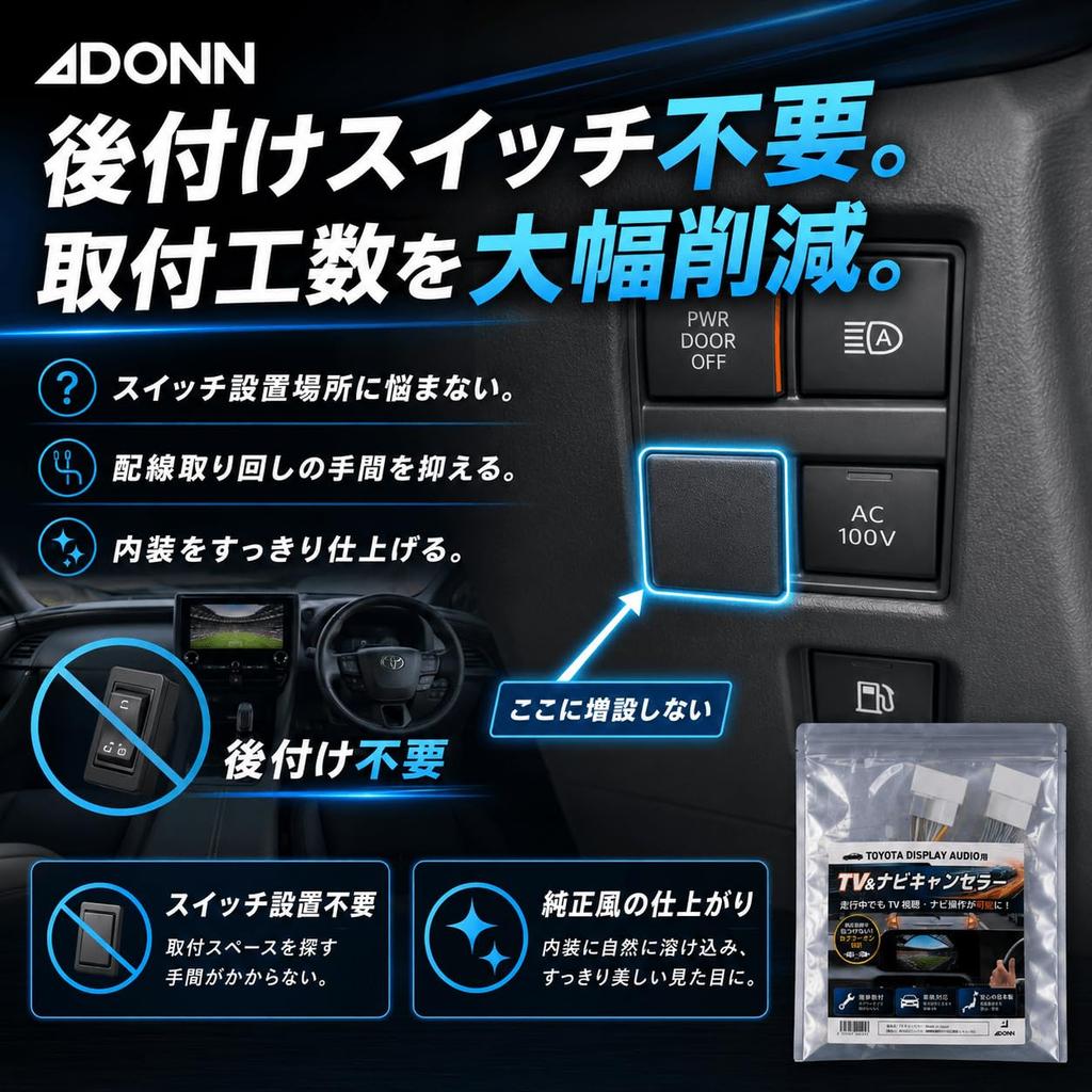 ADONN TV Vehicle Error Prevention for 40 Series Alphard and Vellfire Canceller, Plug-and-Play Design, Included,