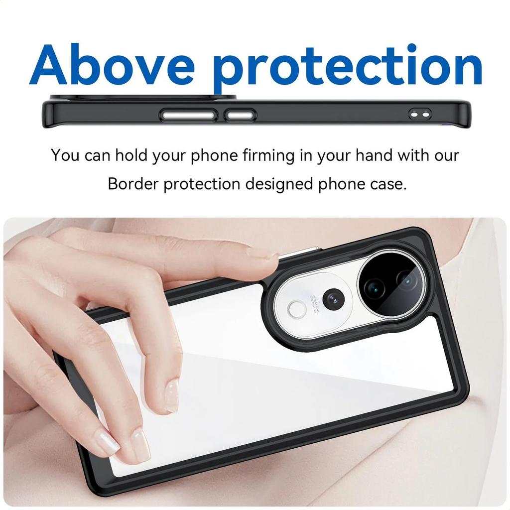 Phone Case For Phone Case For Vivo V40 5g,Clear Transparent Phone Case Cover For Vivo V40 5g