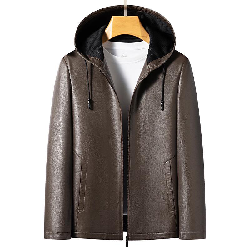 Yalu Herren 2025 Kapuzen-Mode-Kunstlederjacke