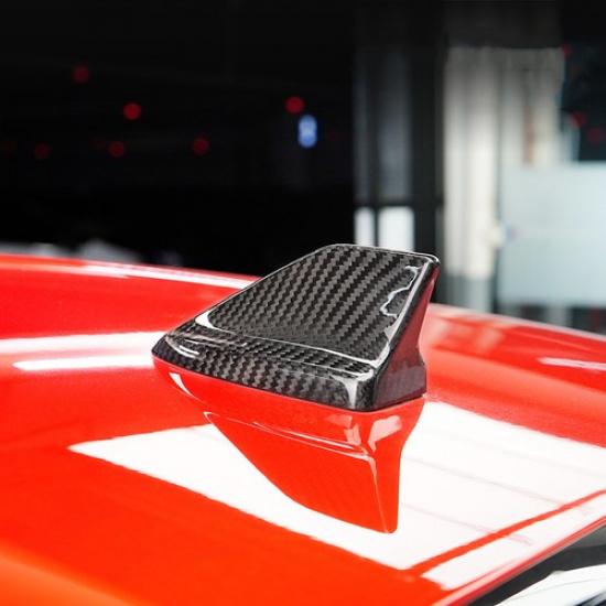 Real Carbon Fiber Car Shark Fin Antenna Cover Sticker for Ford Mustang 2024 2025