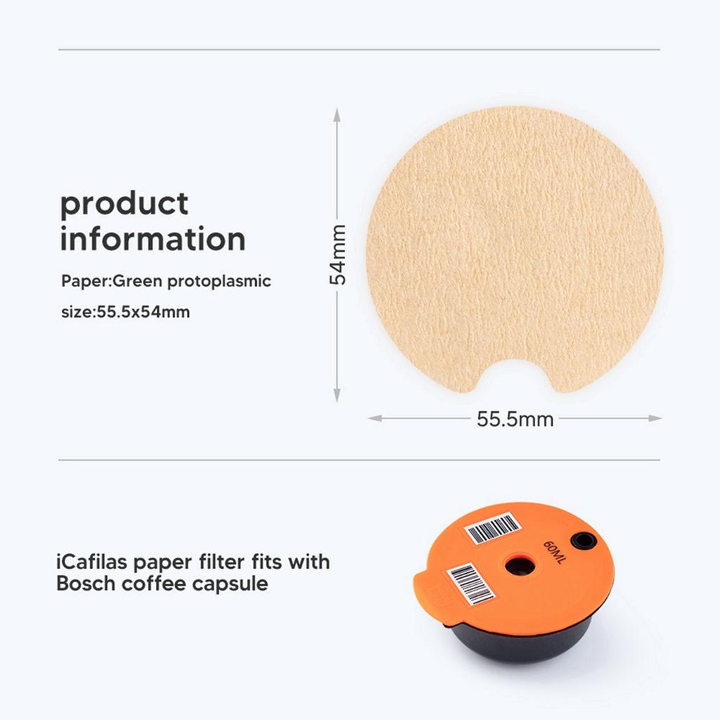 ABUL-200X Disposible Paper Filter For Reusable Tassimo Coffee Capsule Protect From Block Keep Capsule For Cleaning