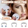 Stainless Steel Butterfly Magnetic Fake Septum Ring Non Piercing Clip On Faux Horseshoe Nose Hoop Jewelry