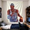 Vertical Tapestry Oklahoma City Thunder Basketball Player Number 2 Action Cartoon Illustration for Adult NBA Fan Decor