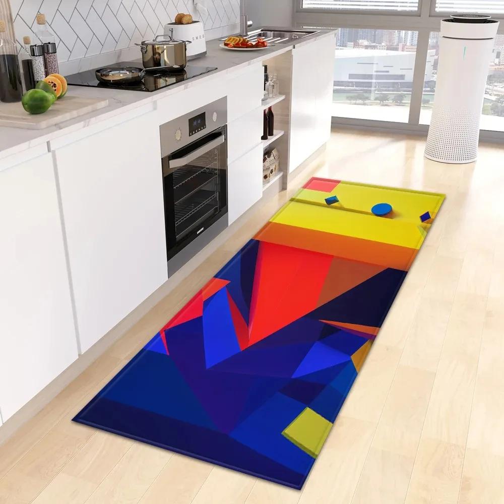 Creative Colorful Geometric Pattern Home Kitchen Floor Mat Door Front Decoration Floor Mat