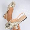 Baotou Sandals Women's New Rhinestone Square Buckle Rear Low Heel Pointed Single Shoes