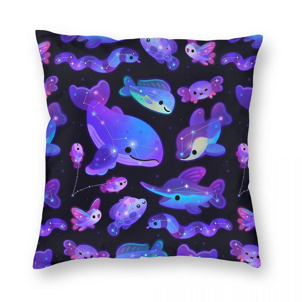 Ocean Constellations Square Pillowcase Polyester Linen Velvet Creative Zip Decor Throw Pillow Case Bed Cushion Cover