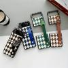 Niedliche Leder-Armband-Telefonhülle für Samsung Galaxy Z Flip 4 3 5 Abdeckung kariertes Muster Schutzhüllen für Flip5 Flip3 Flip4 5G