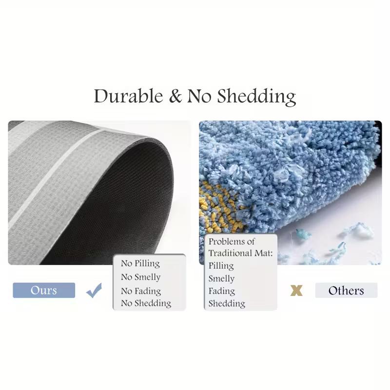 Protiskluzová koupelnová absorpční rohožka z křemeliny, měkký a super kvalitní rychleschnoucí sprchový kobereček
