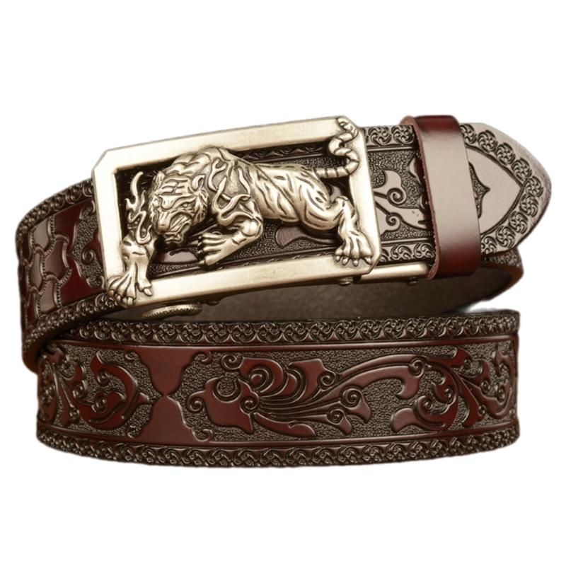 Western Simple Belt Beast Buckle Gift for Husband Boyfriend Wide Belt Beast Buckle Men Western Cowboy Belt