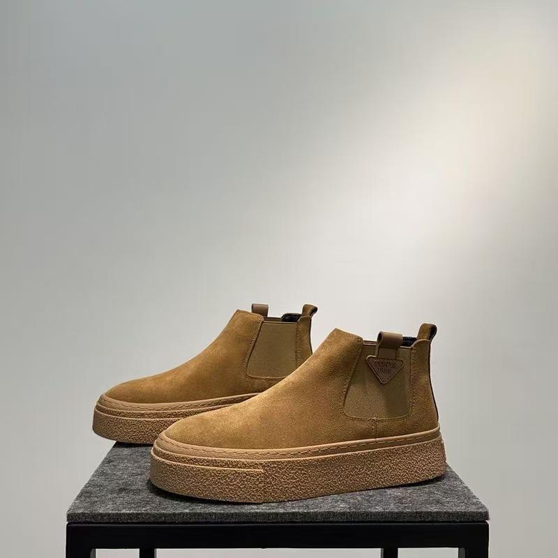 Platform Ankle Boots for Man High Quality 2025 Chelsea Luxury Designer Shoes for Men Flat Heel Warm Casual Elegant Men‘s Booties