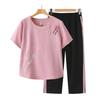 Mom's Summer Casual Chinese-Style Short Sleeve Outfit - 2026 Middle-Aged & Elderly Women's Wear