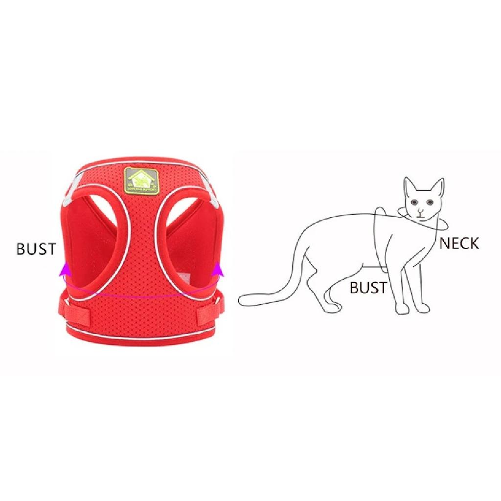Reflective Pet Cat Harness Vest Leash Set Breathable Mesh Puppy Harnesses Adjustable Lead Leashes for Dogs Cats Supplies