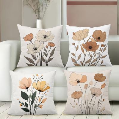 Coussins Décoratifs à Motifs Floraux pour la Maison Housse de coussin en polyester, housse de coussin décoratif pour canapé Oreiller de Tête de Lit