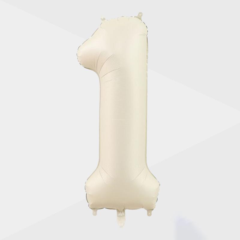 32/40inch Cream Caramel Color 1-9 Number Balloon Happy Birthday Party Decoration Balls Baby 1 2 3 Years Birthday Party Supplies