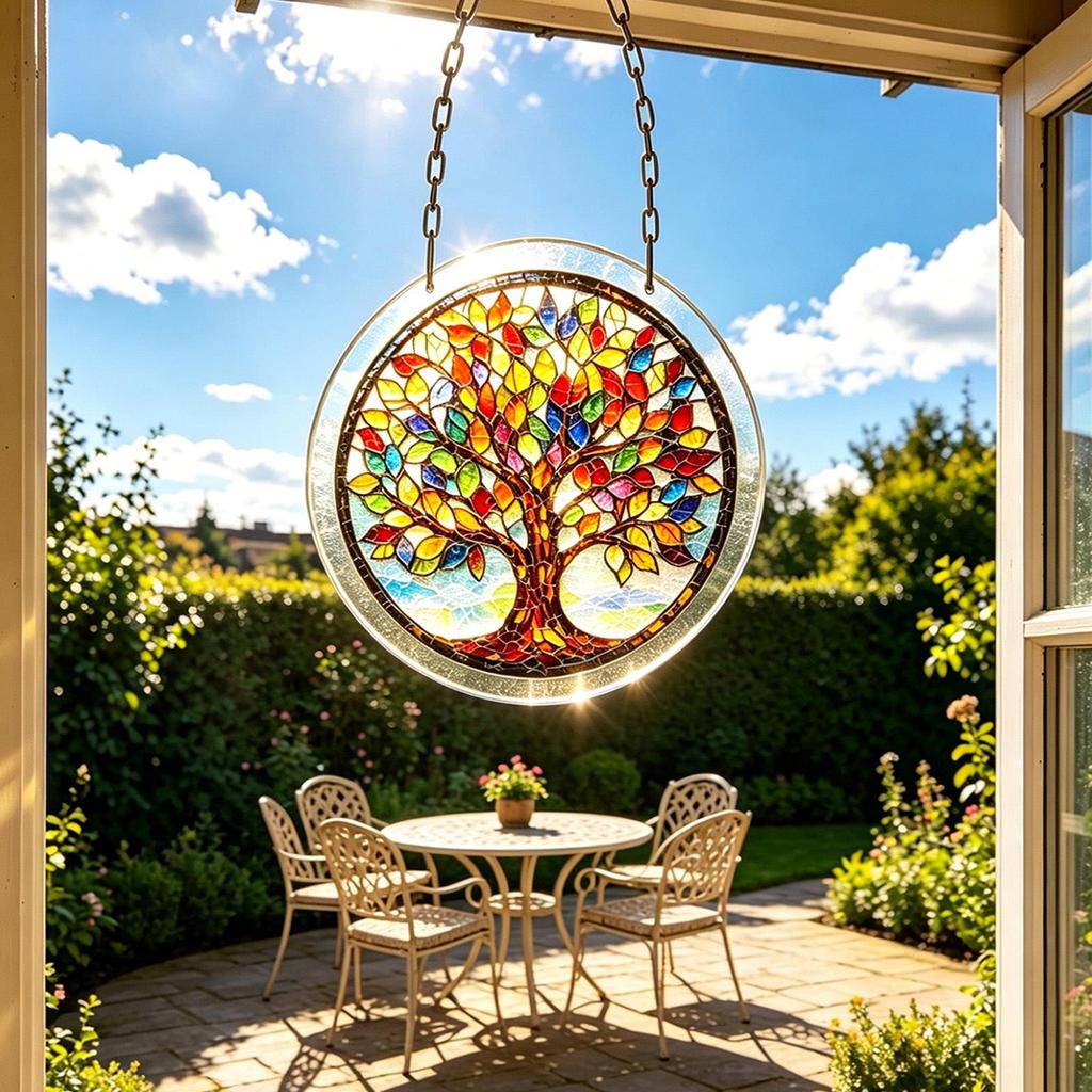 Colorful Acrylic Puzzle Suncatcher Ornament - Round Hanging Pendant