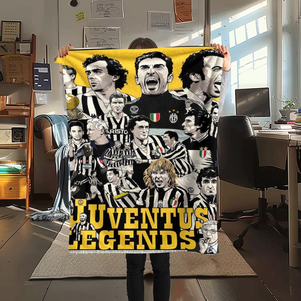 Coperta in Flanella con Stampa Juventus FC, Alta qualità, Confortevole per Tutte le Stagioni, Decorazione per la Casa, Calore e Comfort