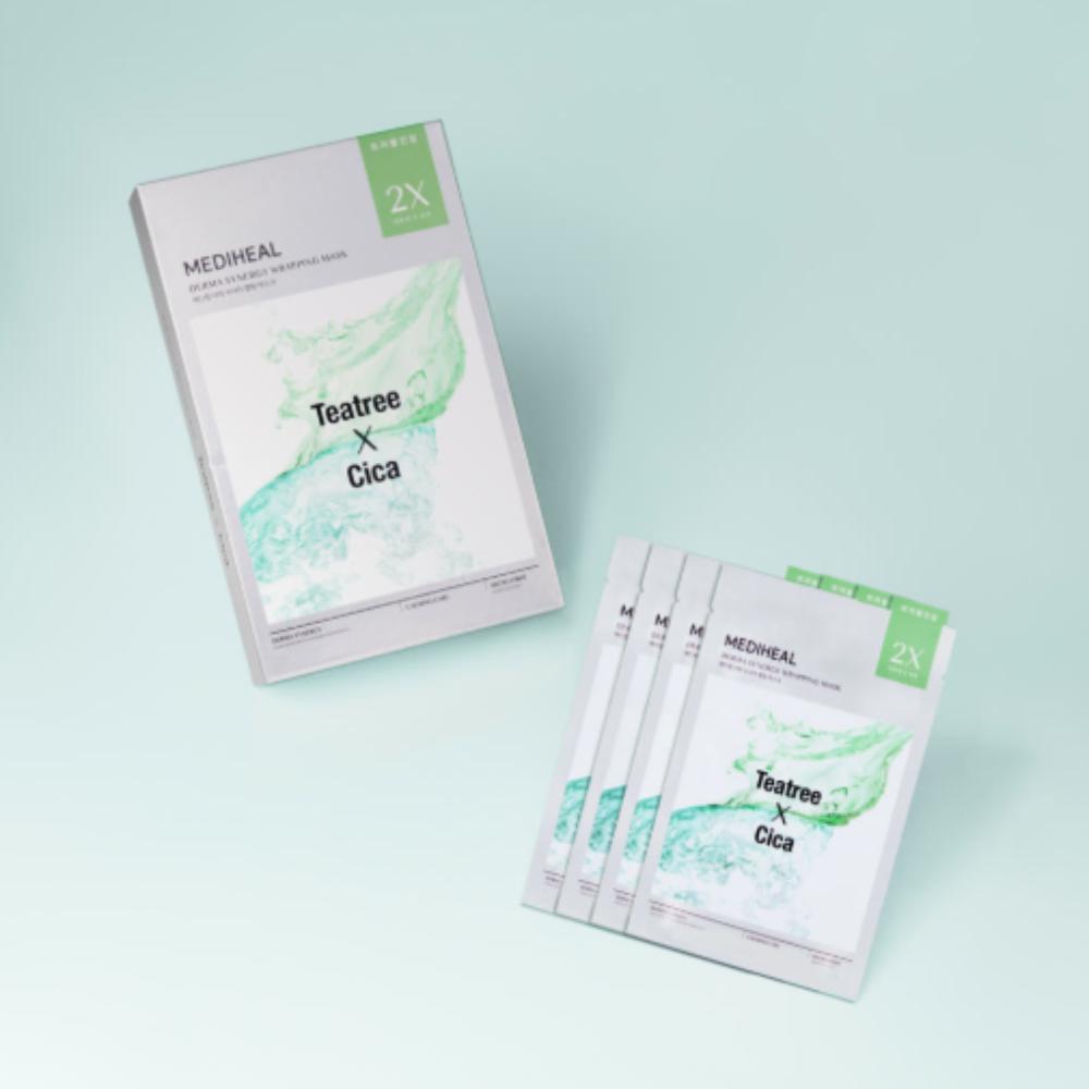 Mediheal Derma Synergy Wrapping Mask 14-Pack  Tea Tree & Cica for Trouble Soothing